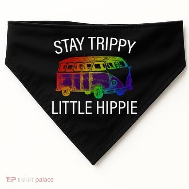 Funny Reto - Stay Trippy Little Hippie USA-Made Doggie Bandana