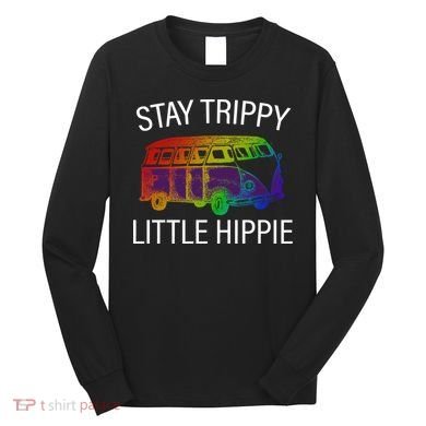 Funny Reto - Stay Trippy Little Hippie Long Sleeve Shirt