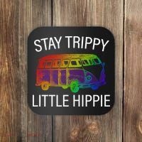 Funny Reto - Stay Trippy Little Hippie Coaster thumb 0