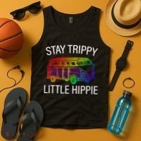 Funny Reto - Stay Trippy Little Hippie Tank Top thumb 4