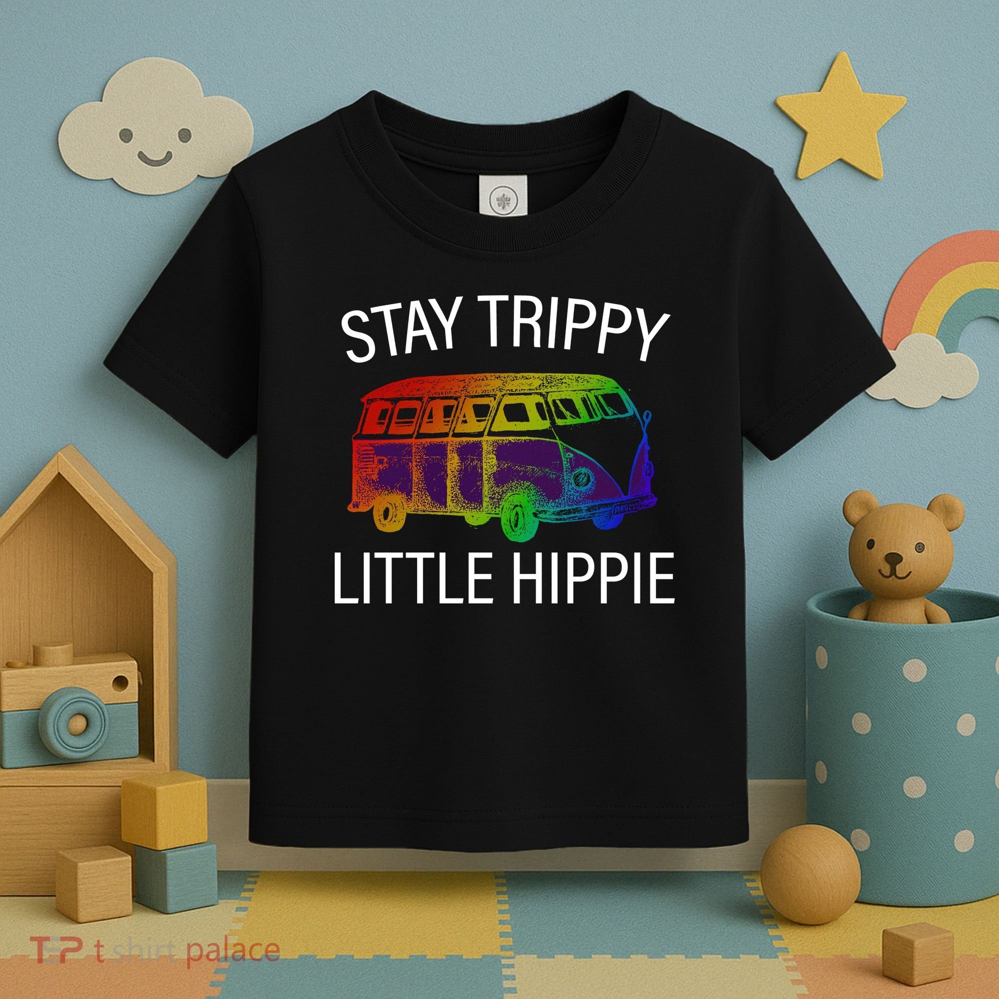 Funny Reto - Stay Trippy Little Hippie Toddler T-Shirt