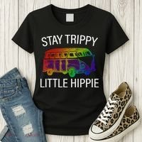 Funny Reto - Stay Trippy Little Hippie Women's T-Shirt thumb 3
