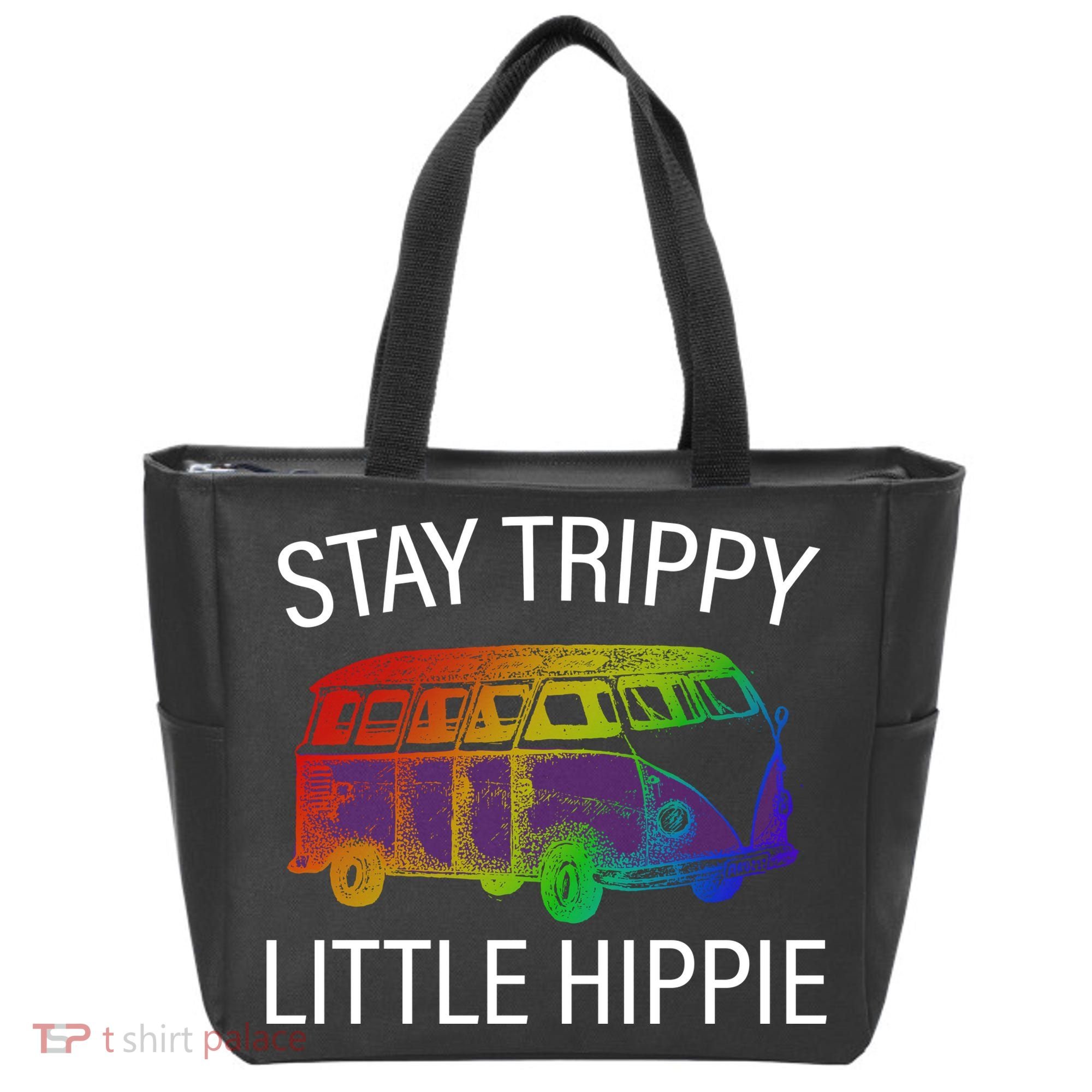 Funny Reto - Stay Trippy Little Hippie Tote Bag