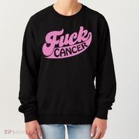 Funny Retro Fck Cancer Logo Breast Cancer Support Women's Sweatshirt thumb 0