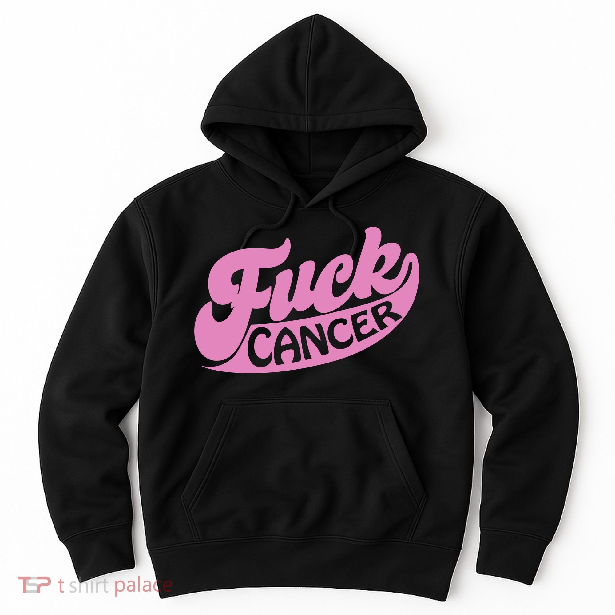 Funny Retro Fck Cancer Logo Breast Cancer Support Hoodie
