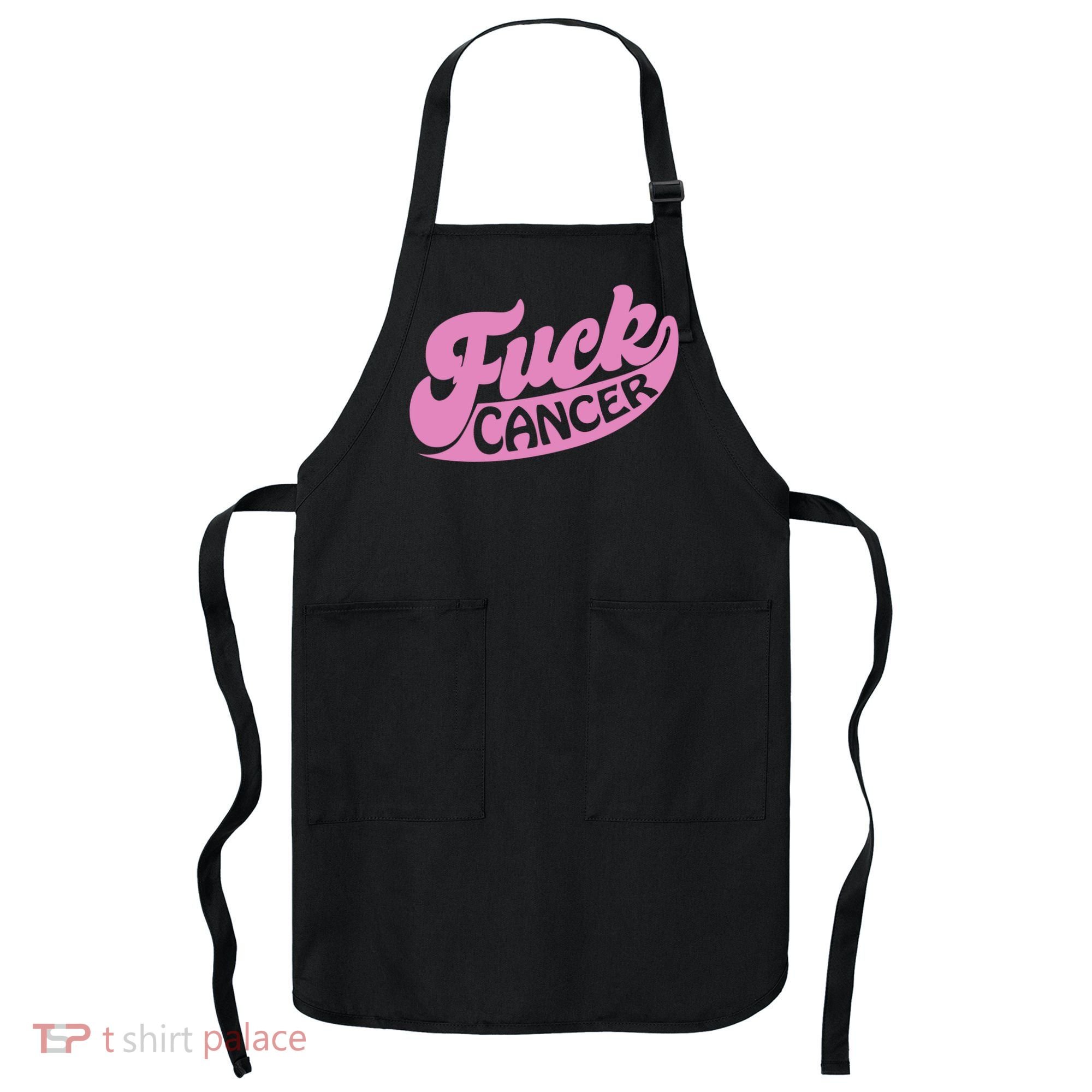 Funny Retro Fck Cancer Logo Breast Cancer Support Apron
