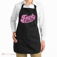 Funny Retro Fck Cancer Logo Breast Cancer Support Apron thumb 2