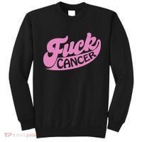 Funny Retro Fck Cancer Logo Breast Cancer Support Sweatshirt thumb 0