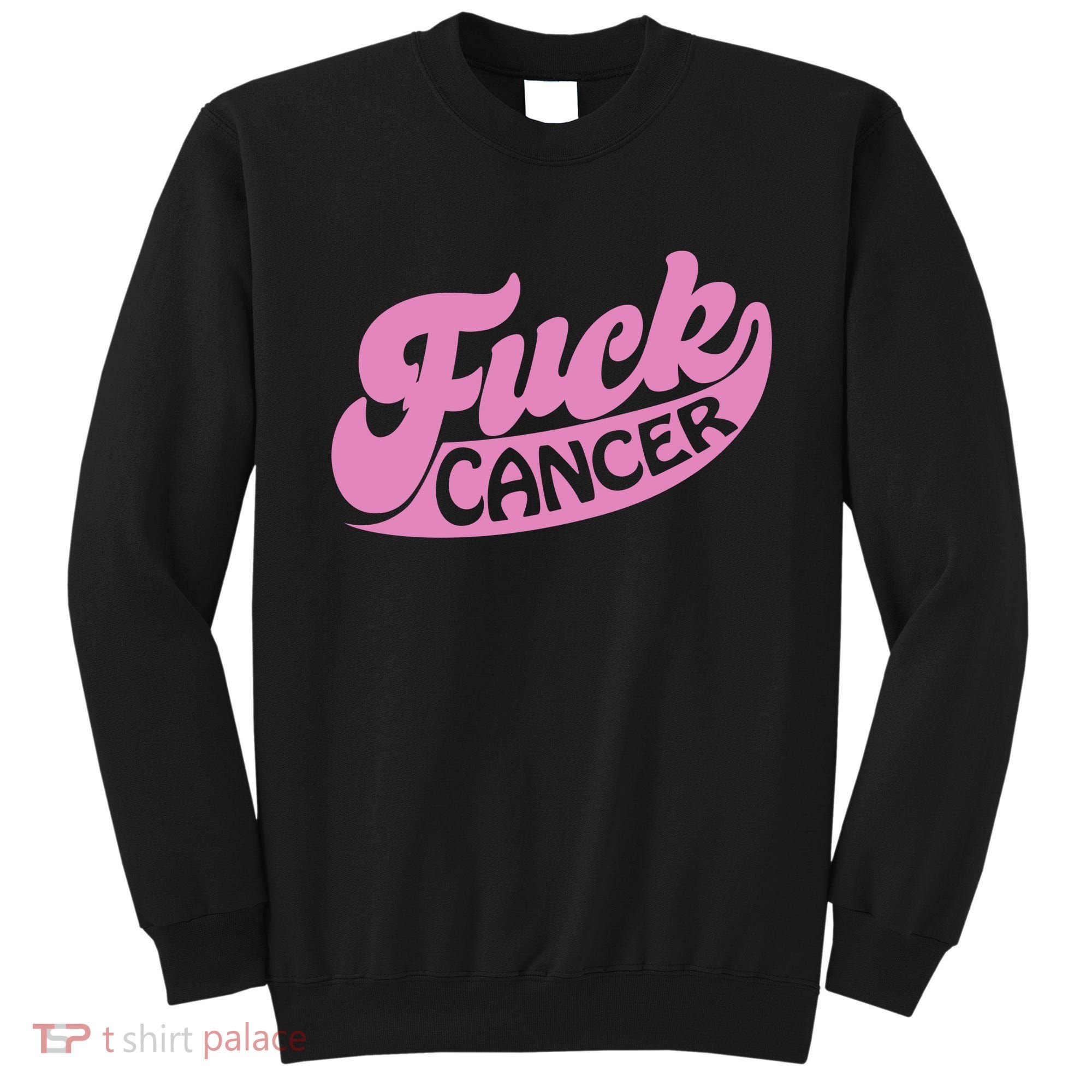Funny Retro Fck Cancer Logo Breast Cancer Support Sweatshirt