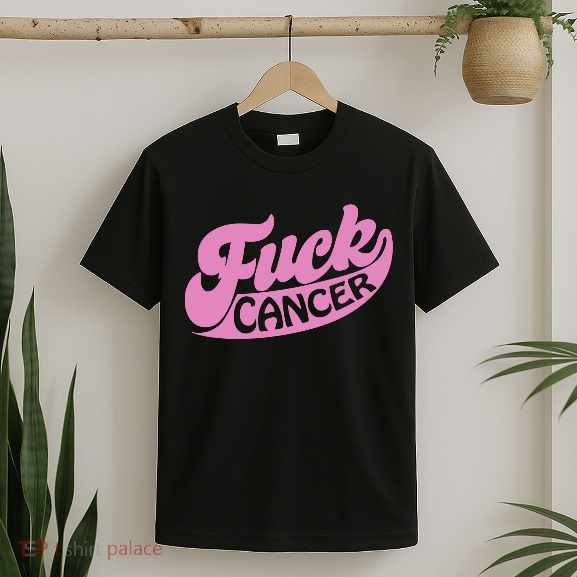 Funny Retro Fck Cancer Logo Breast Cancer Support T-Shirt