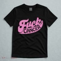 Funny Retro Fck Cancer Logo Breast Cancer Support T-Shirt thumb 5
