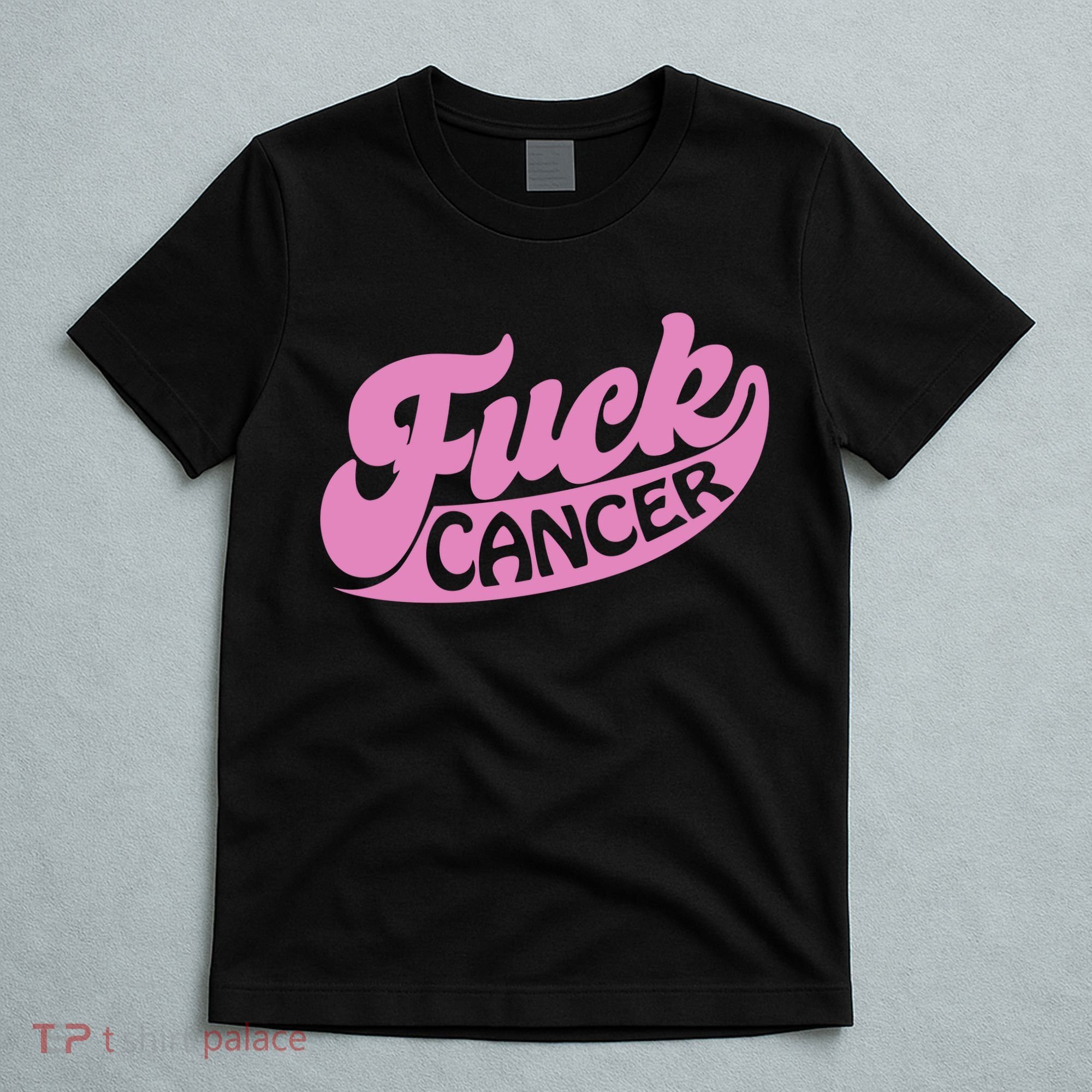 Funny Retro Fck Cancer Logo Breast Cancer Support T-Shirt