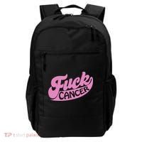 Funny Retro Fck Cancer Logo Breast Cancer Support Backpack thumb 0