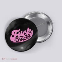 Funny Retro Fck Cancer Logo Breast Cancer Support Button thumb 0