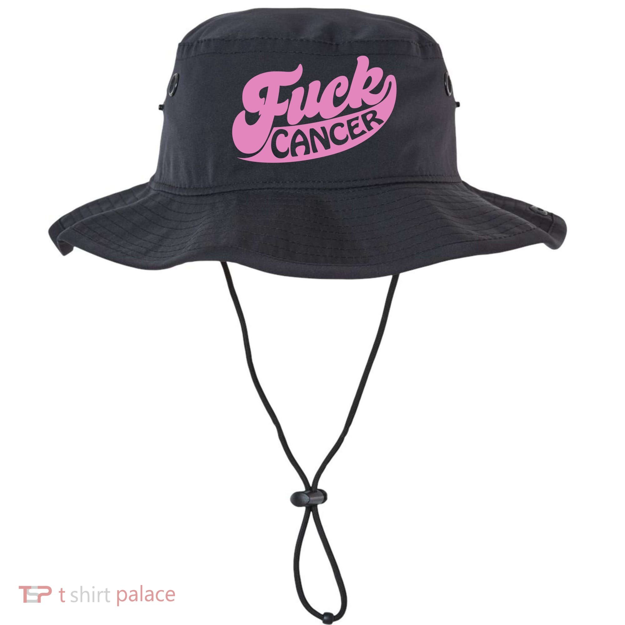 Funny Retro Fck Cancer Logo Breast Cancer Support Bucket Hat