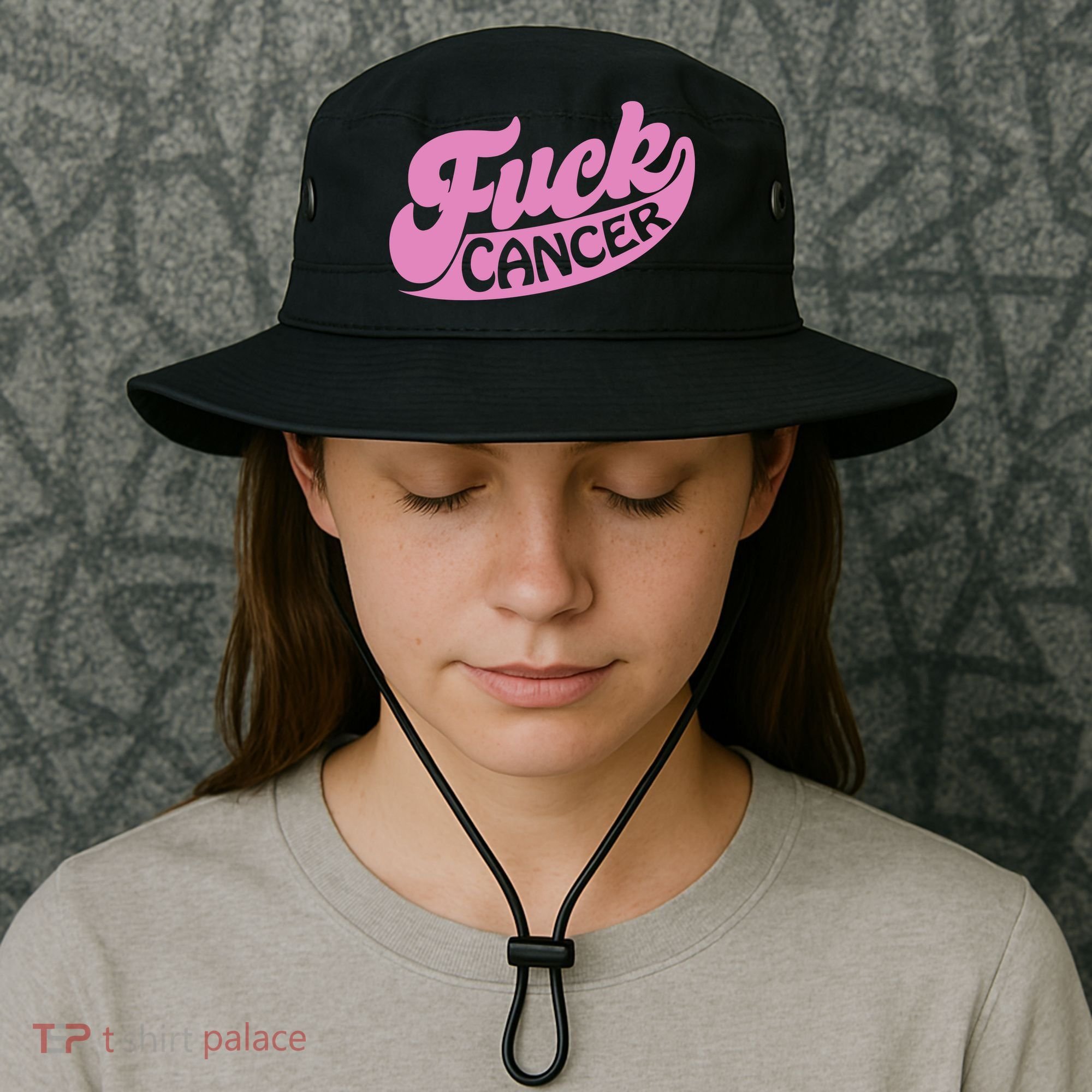 Funny Retro Fck Cancer Logo Breast Cancer Support Bucket Hat