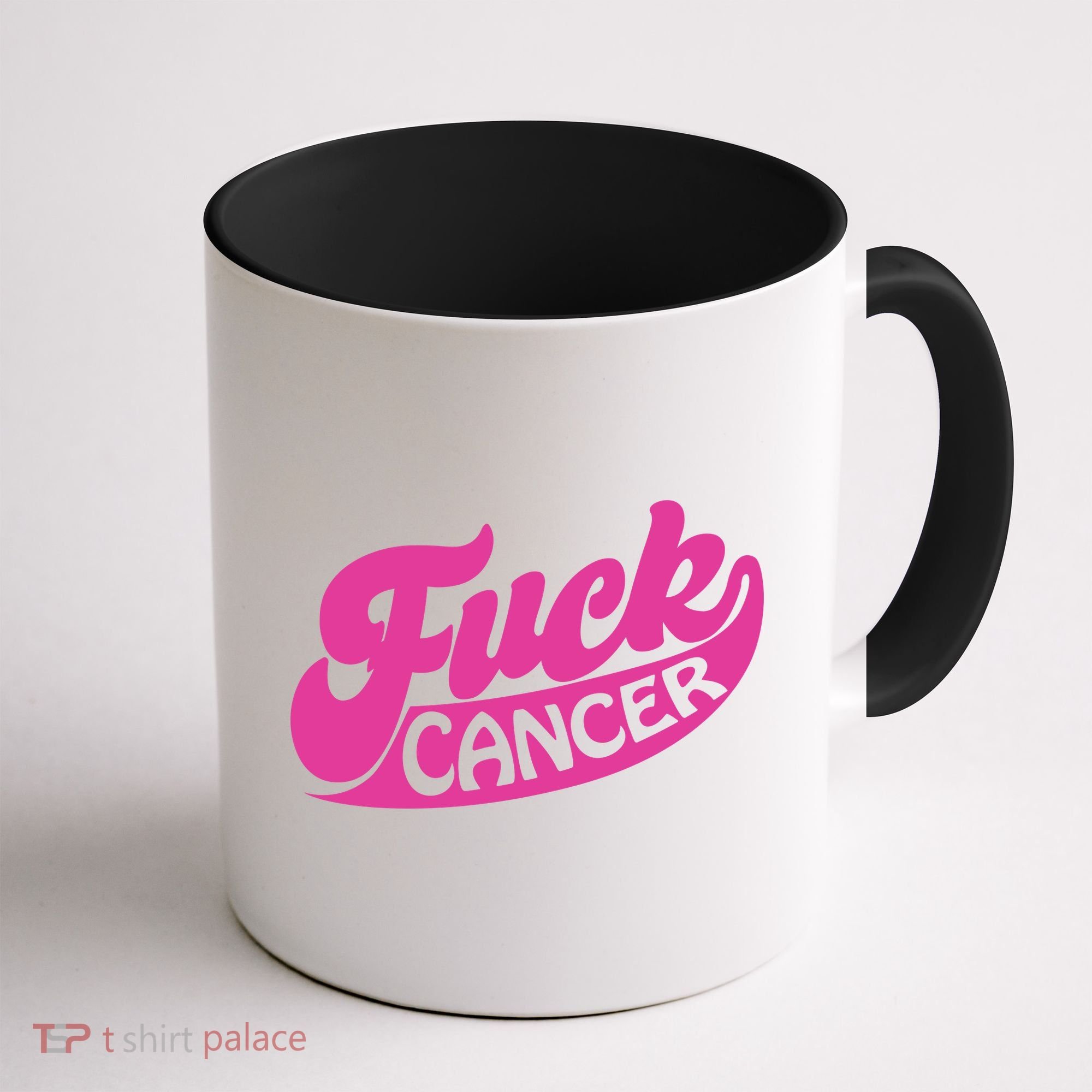 Funny Retro Fck Cancer Logo Breast Cancer Support Coffee Mug