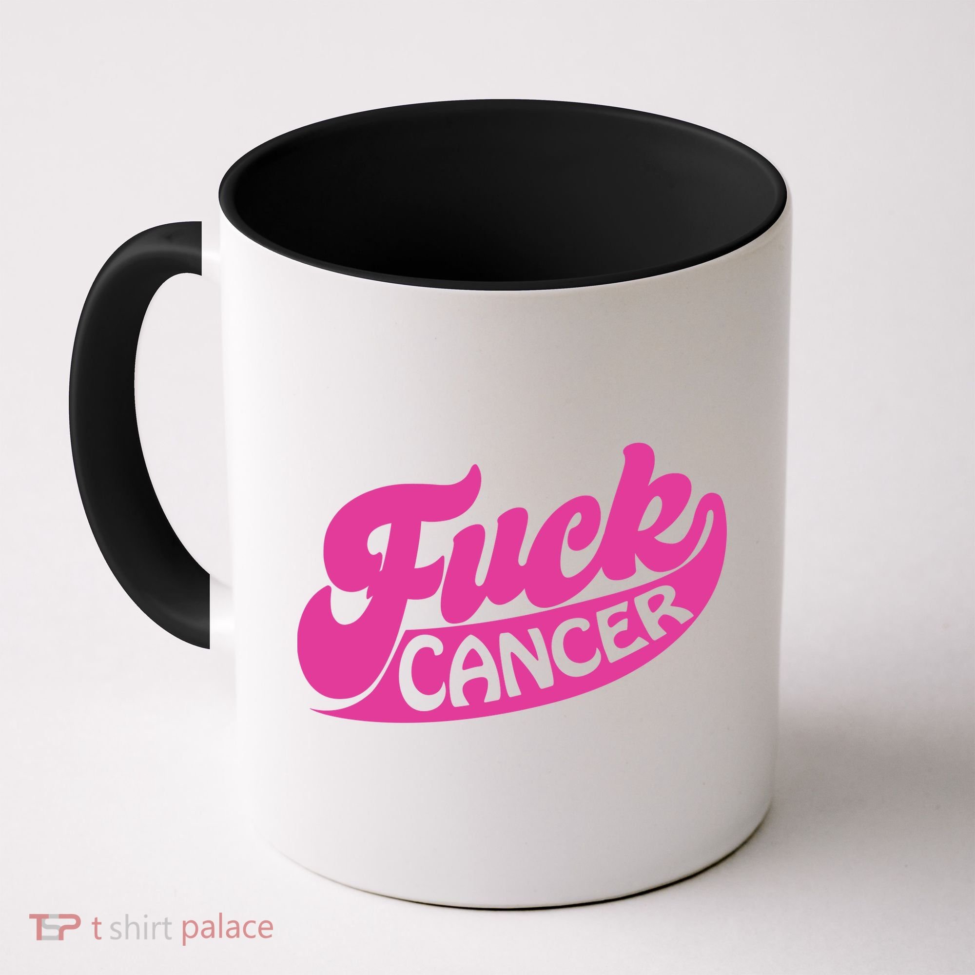 Funny Retro Fck Cancer Logo Breast Cancer Support Coffee Mug