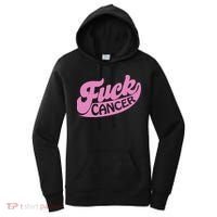 Funny Retro Fck Cancer Logo Breast Cancer Support Women's Hoodie thumb 0