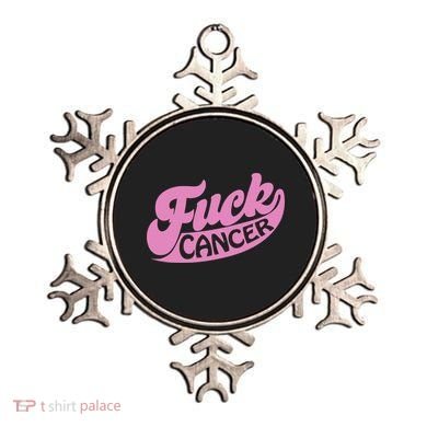 Funny Retro Fck Cancer Logo Breast Cancer Support Ornament