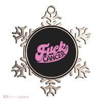 Funny Retro Fck Cancer Logo Breast Cancer Support Ornament thumb 0