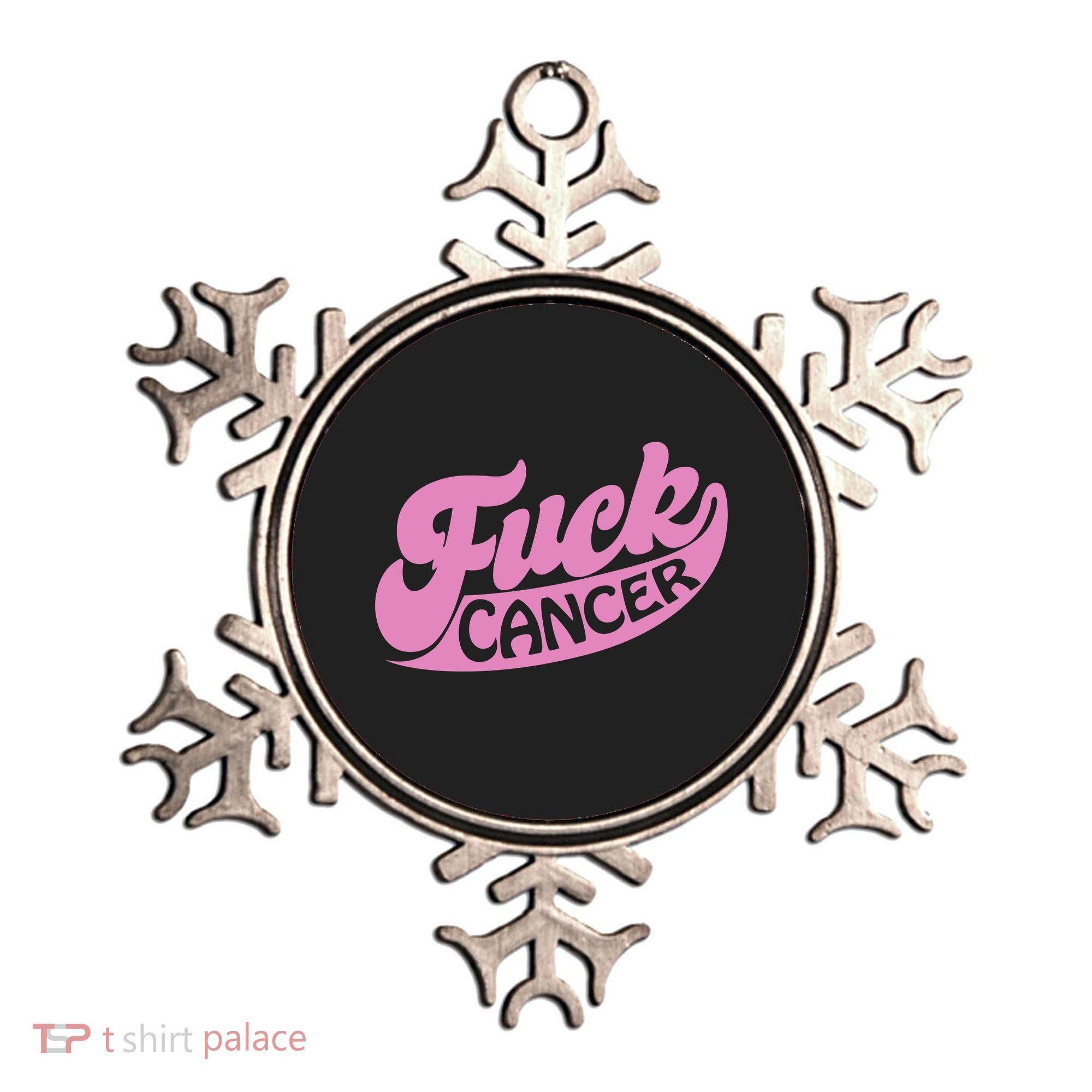 Funny Retro Fck Cancer Logo Breast Cancer Support Ornament