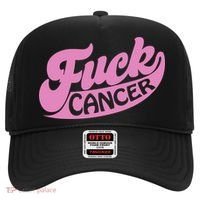 Funny Retro Fck Cancer Logo Breast Cancer Support Hat thumb 0