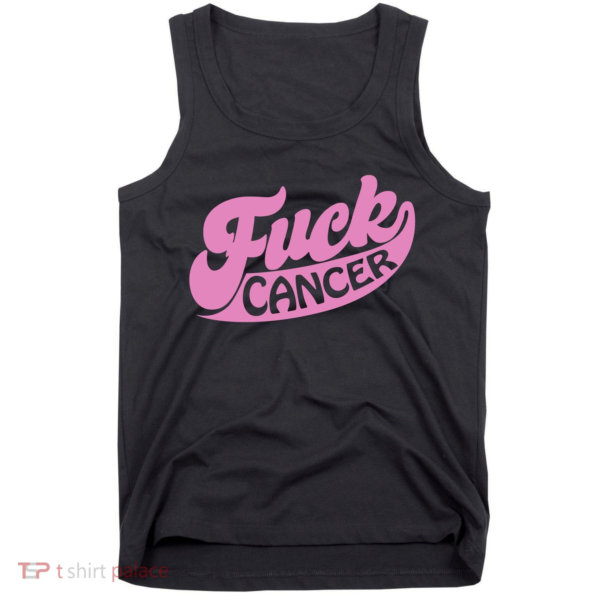 Funny Retro Fck Cancer Logo Breast Cancer Support Tank Top