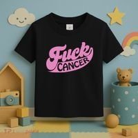 Funny Retro Fck Cancer Logo Breast Cancer Support Toddler T-Shirt thumb 3