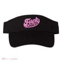 Funny Retro Fck Cancer Logo Breast Cancer Support Visor thumb 0