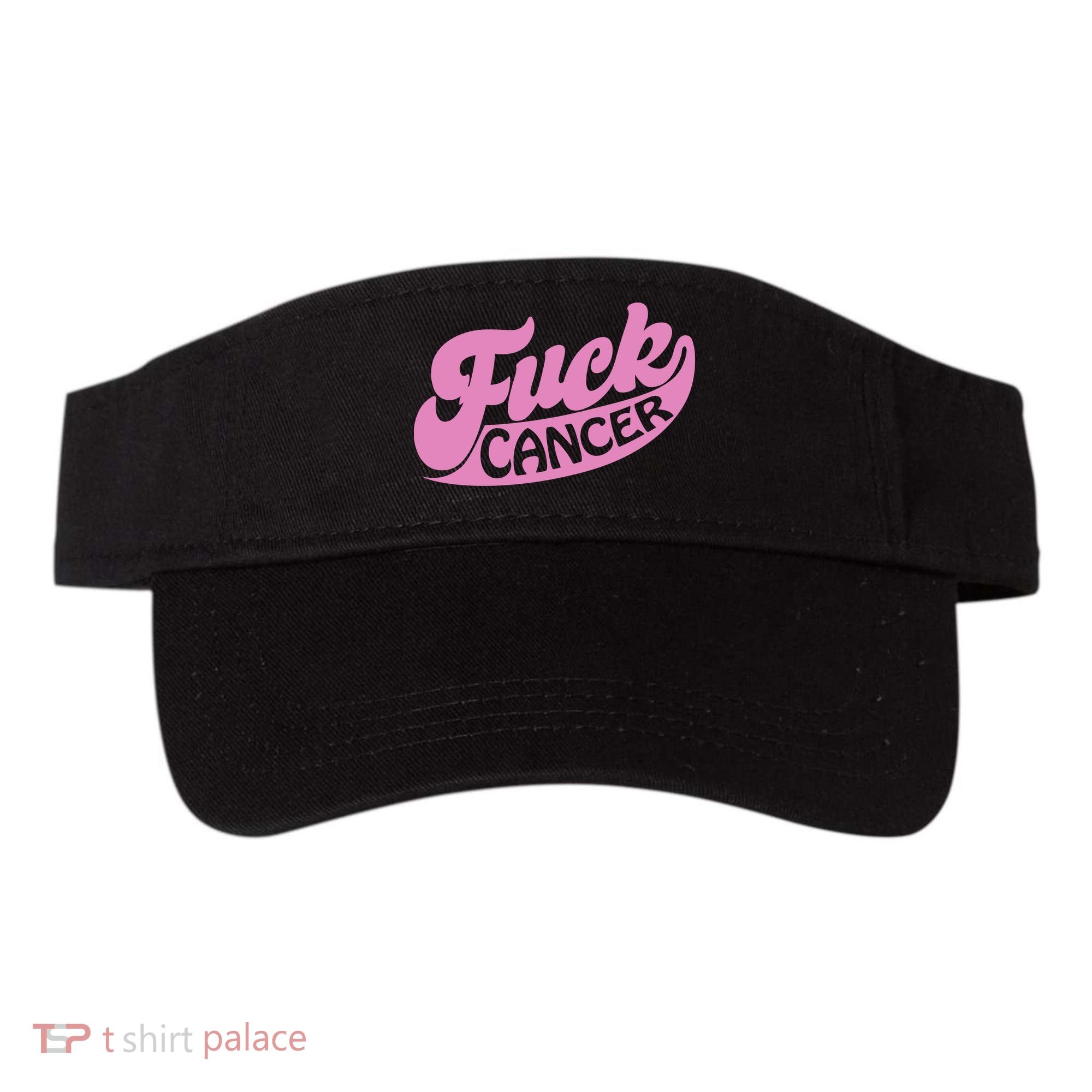 Funny Retro Fck Cancer Logo Breast Cancer Support Visor