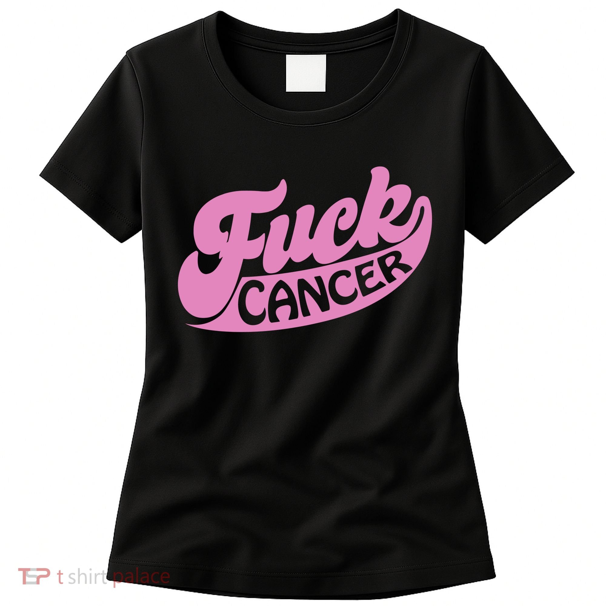 Funny Retro Fck Cancer Logo Breast Cancer Support Women's T-Shirt