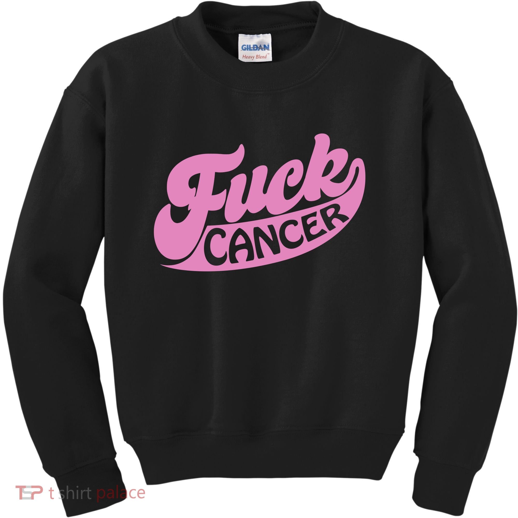 Funny Retro Fck Cancer Logo Breast Cancer Support Kids Sweatshirt