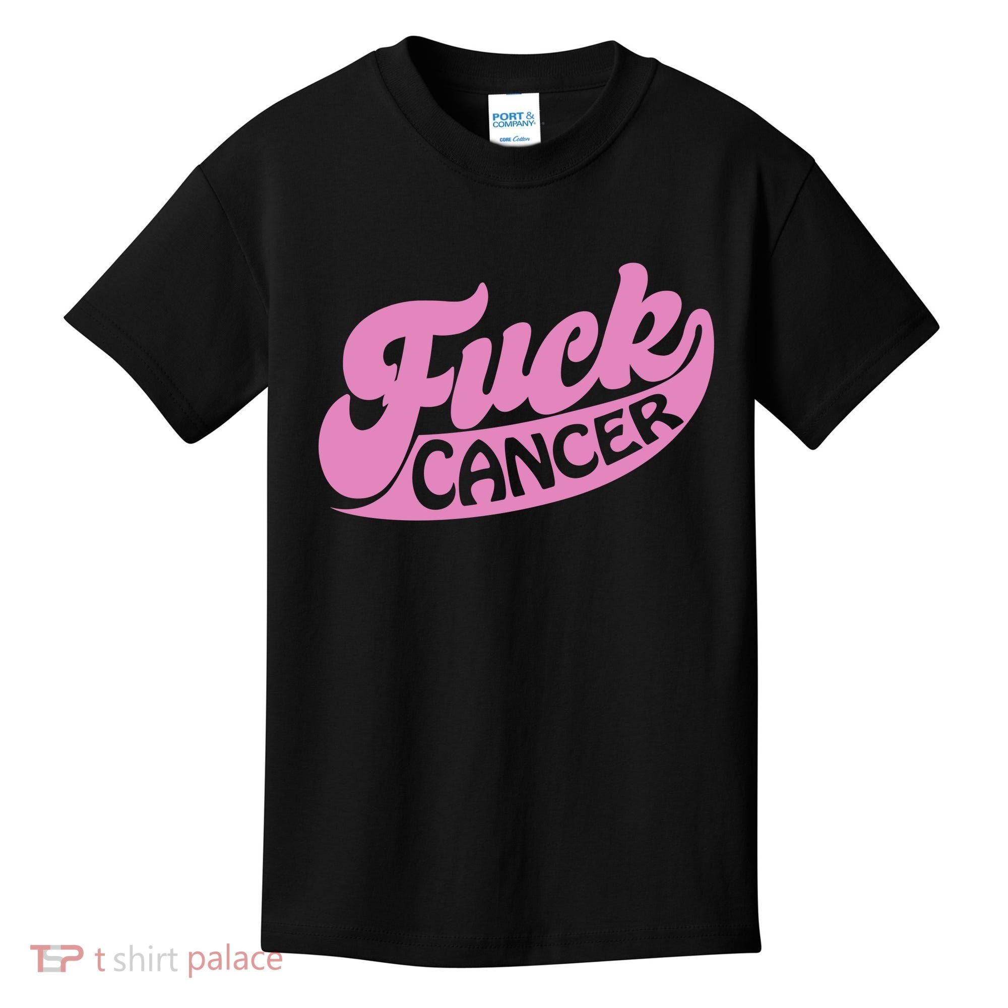 Funny Retro Fck Cancer Logo Breast Cancer Support Kids T-Shirt
