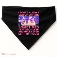 Funny Retro I Don't Always Watch Anime Anime Fan USA-Made Doggie Bandana thumb 0
