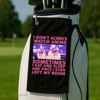 Funny Retro I Don't Always Watch Anime Anime Fan Golf Towel thumb 2