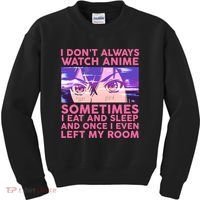 Funny Retro I Don't Always Watch Anime Anime Fan Kids Sweatshirt thumb 0