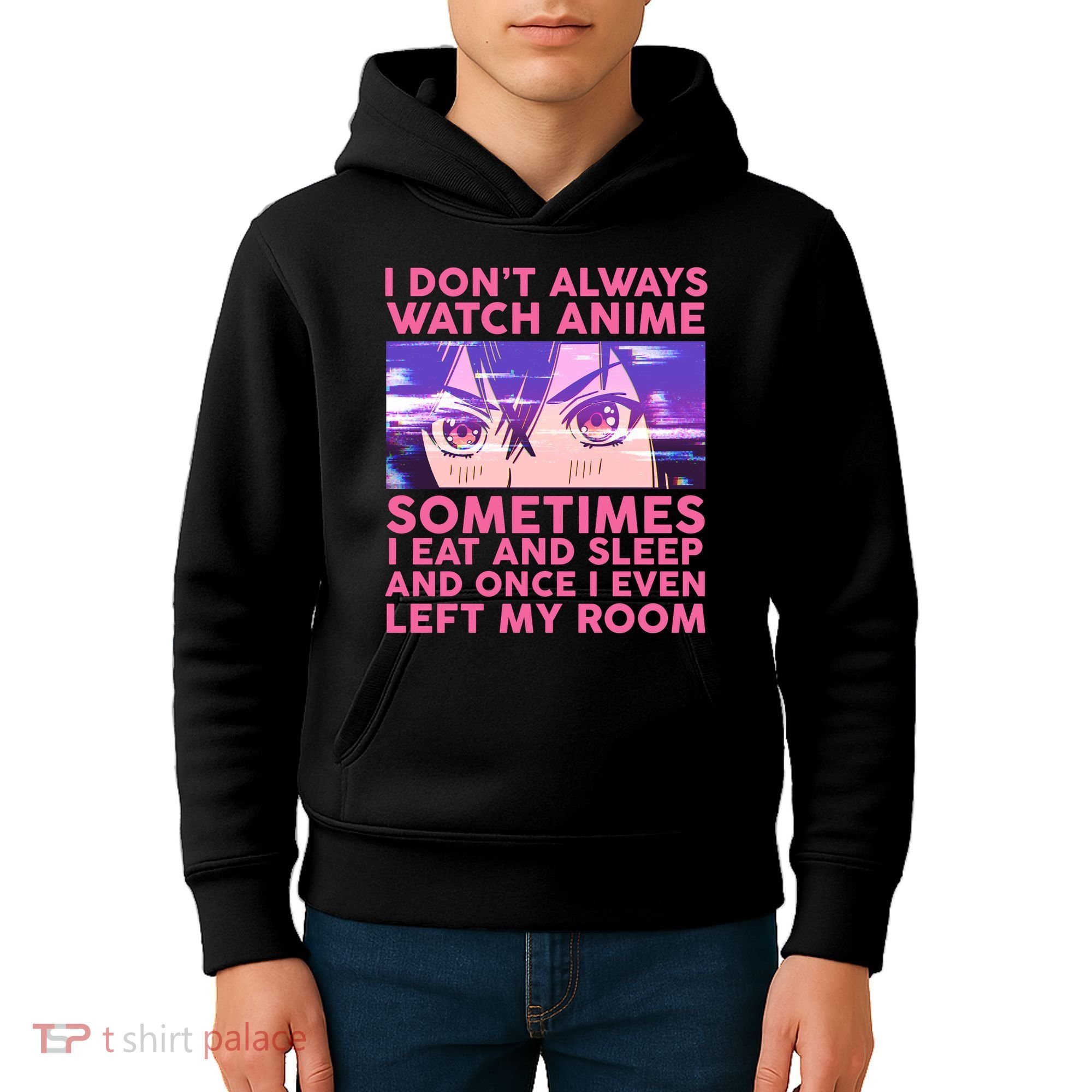 Funny Retro I Don't Always Watch Anime Anime Fan Kids Hoodie