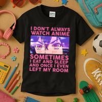 Funny Retro I Don't Always Watch Anime Anime Fan Kids T-Shirt thumb 3