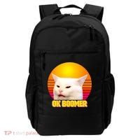 Funny Retro Table Cat OK Boomer Meme Backpack thumb 0