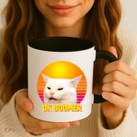 Funny Retro Table Cat OK Boomer Meme Coffee Mug thumb 3