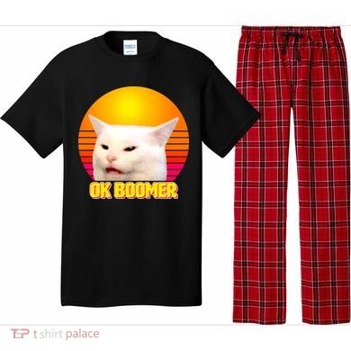 Funny Retro Table Cat OK Boomer Meme Pajama Set