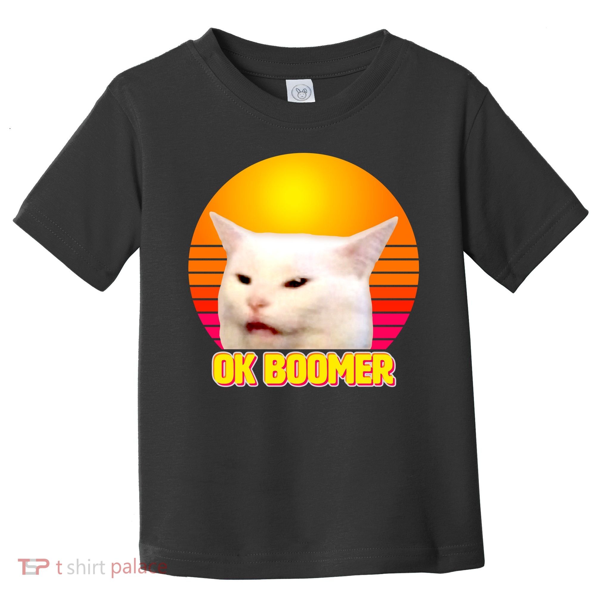 Funny Retro Table Cat OK Boomer Meme Toddler T-Shirt