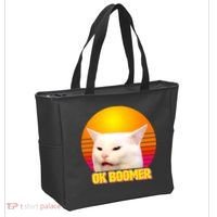 Funny Retro Table Cat OK Boomer Meme Tote Bag thumb 2