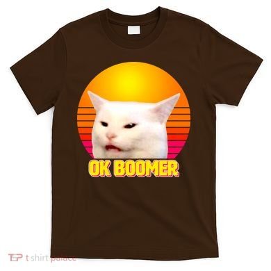 Funny Retro Table Cat OK Boomer Meme T-Shirt
