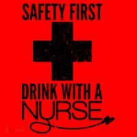 Funny Safety First Drink With A Nurse Santa Hat thumb 1