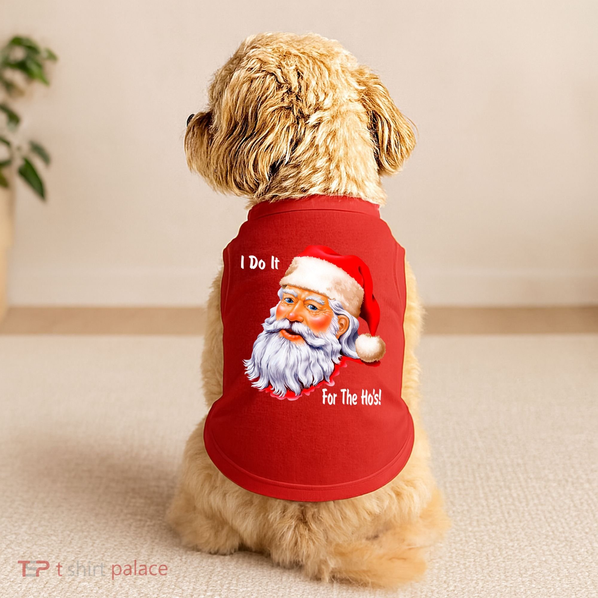 Funny Santa Claus I Do It For The HO'S Christmas Doggie Tank