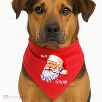 Funny Santa Claus I Do It For The HO'S Christmas USA-Made Doggie Bandana thumb 1