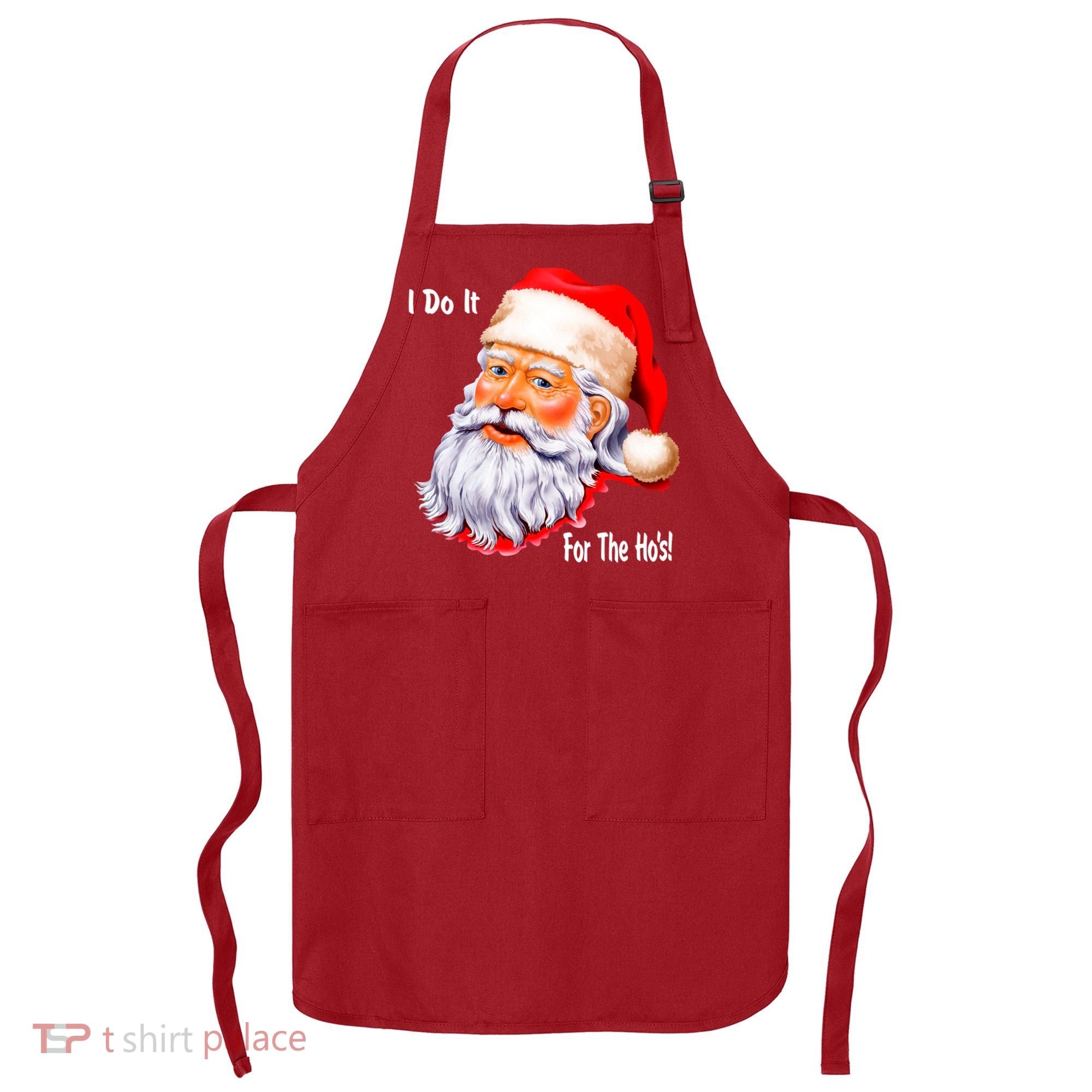Funny Santa Claus I Do It For The HO'S Christmas Apron