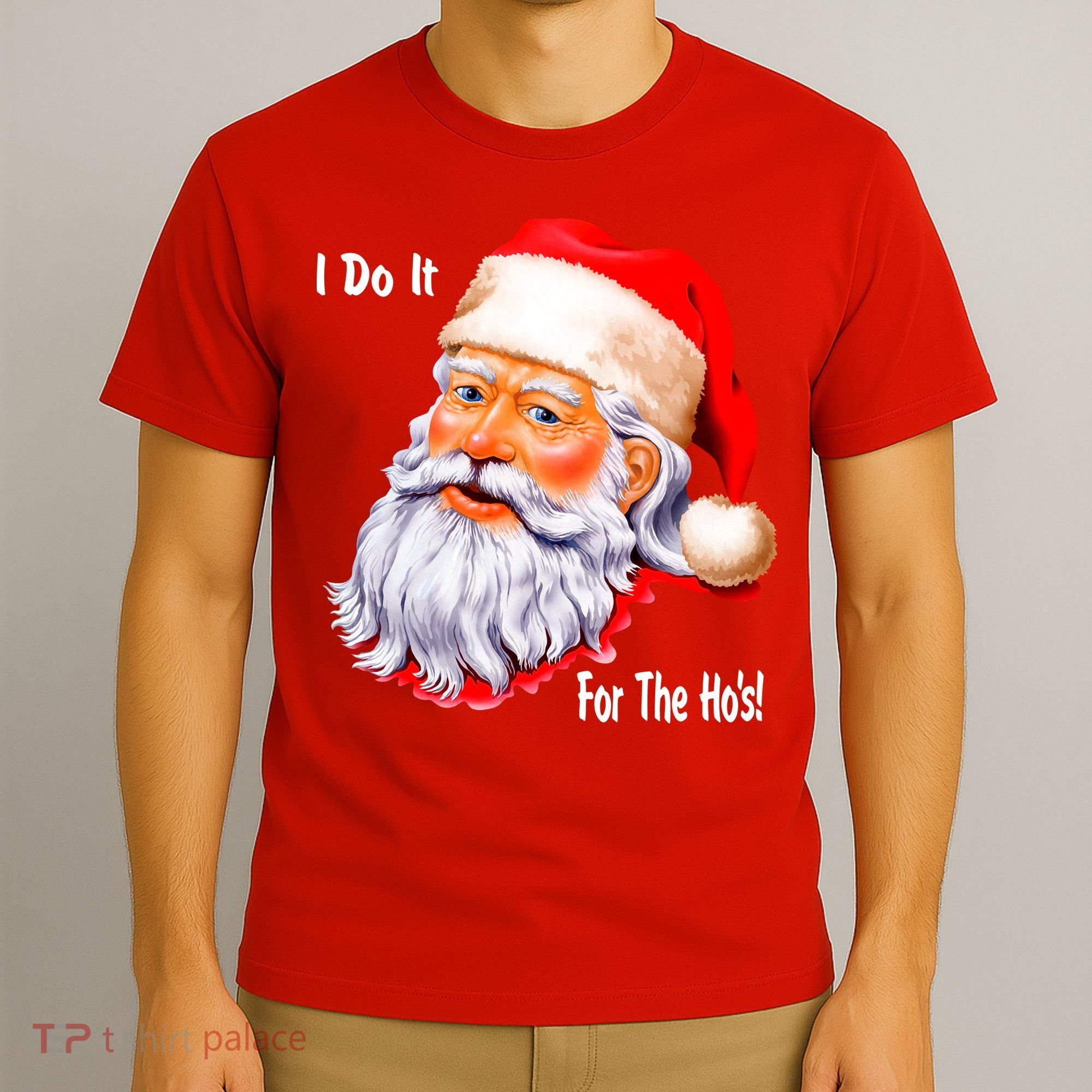 Funny Santa Claus I Do It For The HO'S Christmas T-Shirt